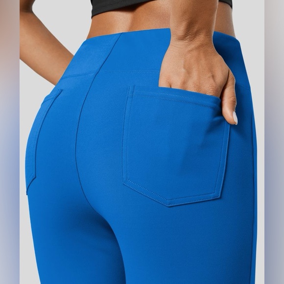 Halara Flex™ High Waisted Back Side Pocket Slight Flare Work Pants Large - Picture 4 of 6